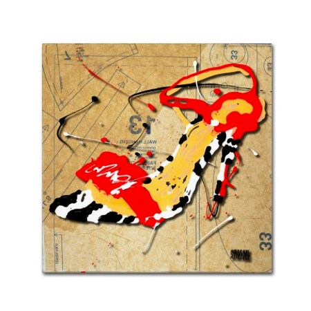 Trademark Fine Art Roderick Stevens 'Zebra Heel Red' Canvas Art, 18x18 RS992-C1818GG